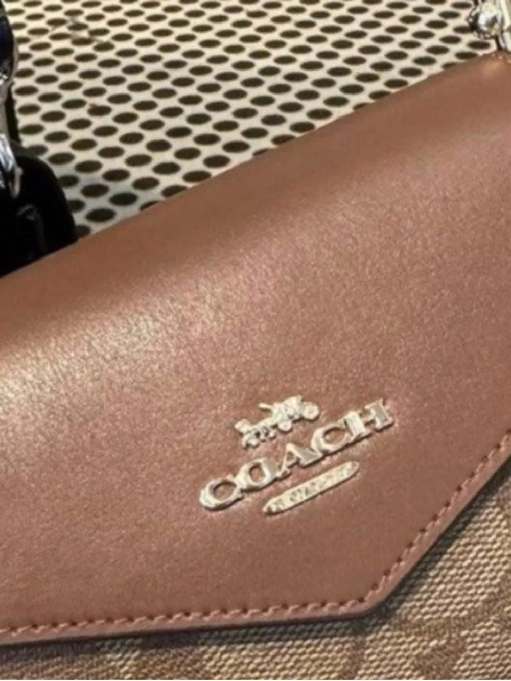 Coach Brown Leather Envelope Wallet / Bag  with Gold Logo NWT